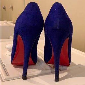 Royal blue Louboutin platform heal